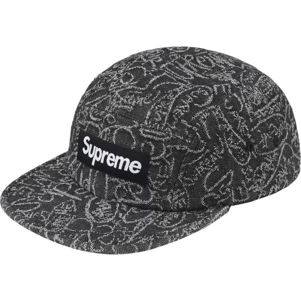 Supreme Handwriting Denim Camp Cap “Black” (SS 25)