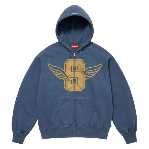 Supreme Wings Zip Up Hooded Sweatshirt "Dark Blue" (SS 25)