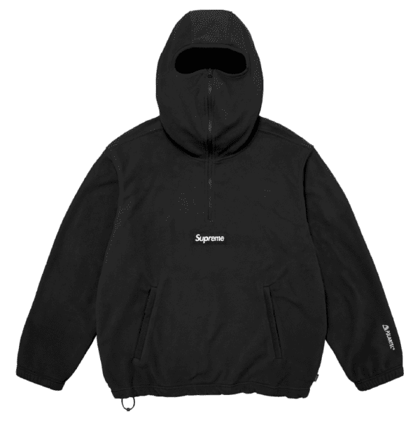 Supreme Polartec Face Mask Half Zip Hooded Sweatshirt "Black" (FW 25)