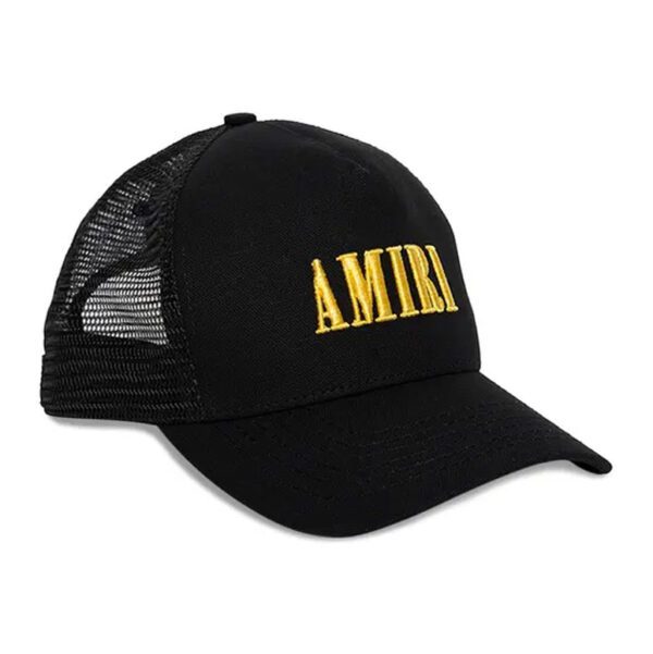 AMIRI Core Logo Trucker Hat Black/Yellow