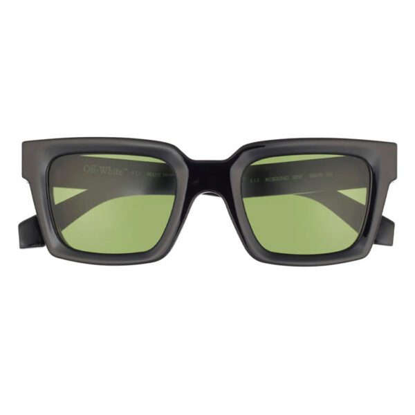 Off-White Clip On 50mm Square Sunglasses “Black Green”